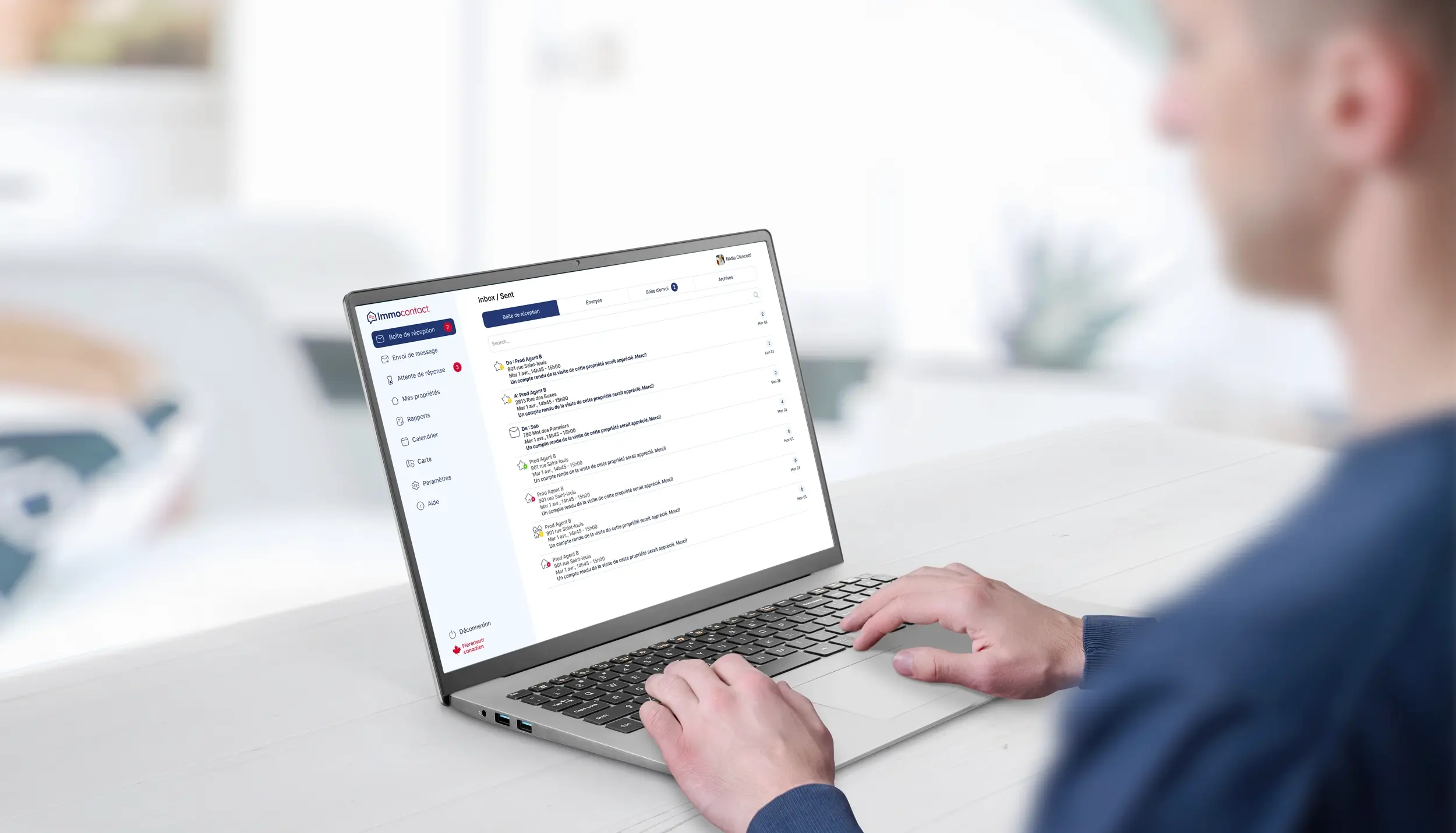 Immocontact interface centre d'appels